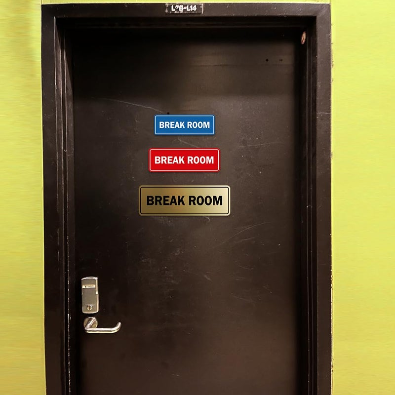 All Quality Standard Break Room Door or Wall Sign - Black - Large 1 Pack - Image 5